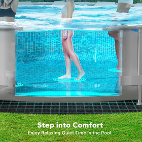 POOLHACKER geotextile fabric closeup highlights robust reinforcement against punctures.