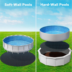 POOLHACKER round pool liner geotextile closeup highlights strong fabric shields against wear.