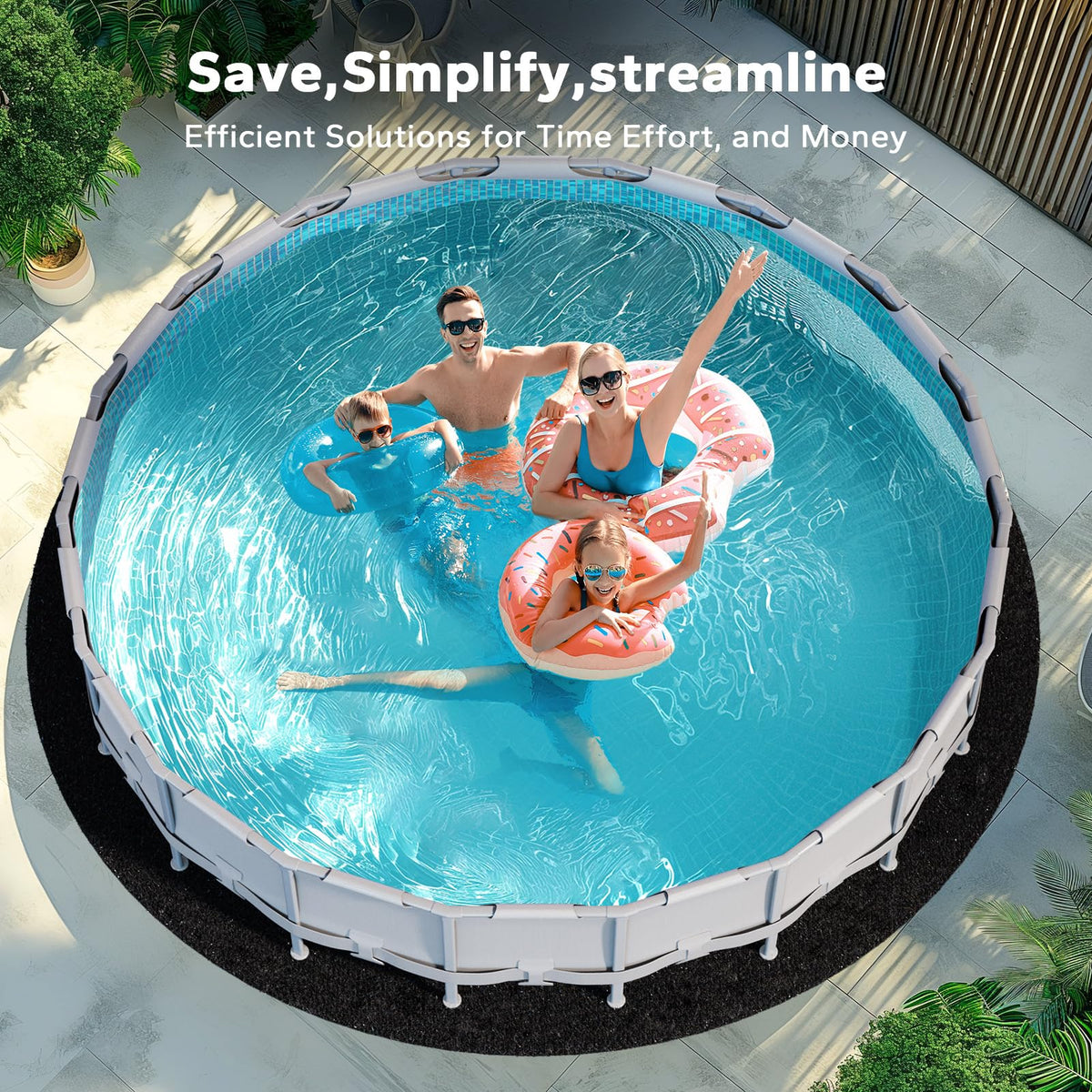 POOLHACKER soft touch entry pool liner shows comfortable step in experience.