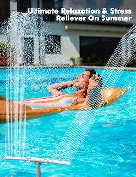 POOLHACKER soothing pool sound from the dual waterfall spray.