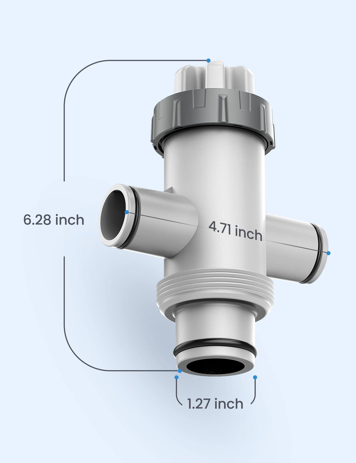 POOLHACKER two-inlet ports valve assembly ready for setup