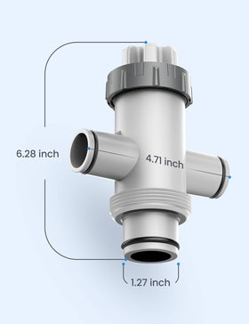 POOLHACKER two-inlet ports valve assembly ready for setup