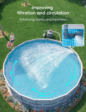 PoolHacker-wide-spray-canopy creates a dramatic water curtain above pool.