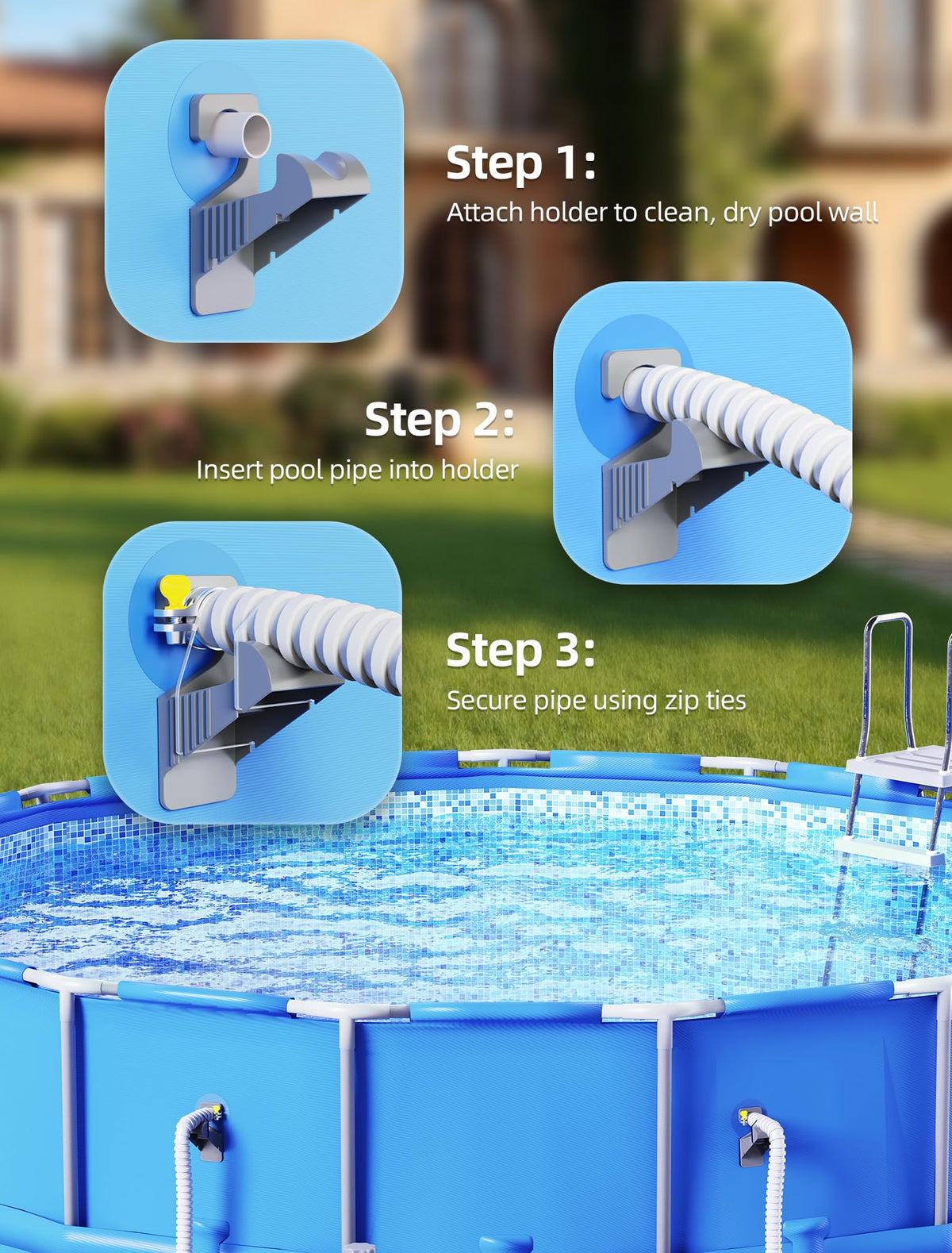 PoolHour kit includes installation accessories for quick setup.
