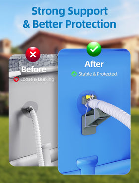 PoolHour universal-fit pipe holder works with most pool hoses.