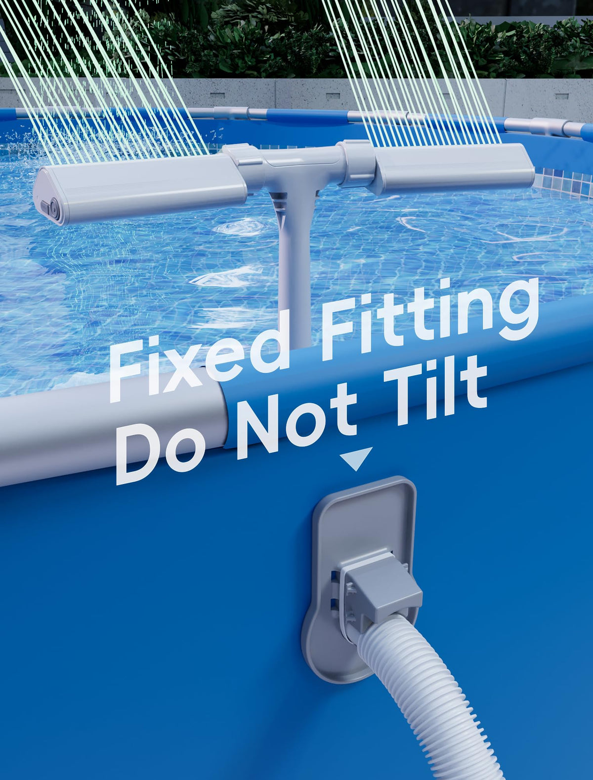 POOLHOUR adjustable waterfall height and direction fits any pool.