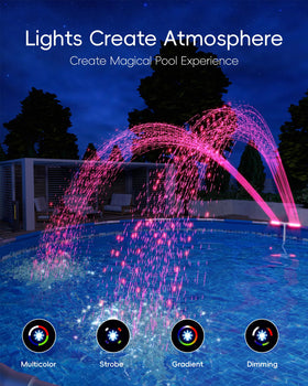 POOLHOUR double-nozzle spray doubles water display for livelier pool visuals.
