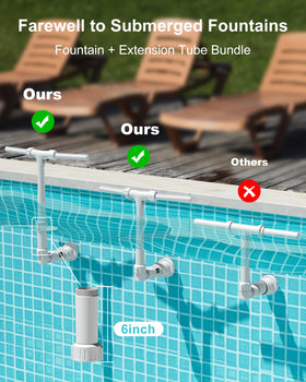 POOLHOUR dual-nozzle spray design delivers richer visuals for a lively pool.