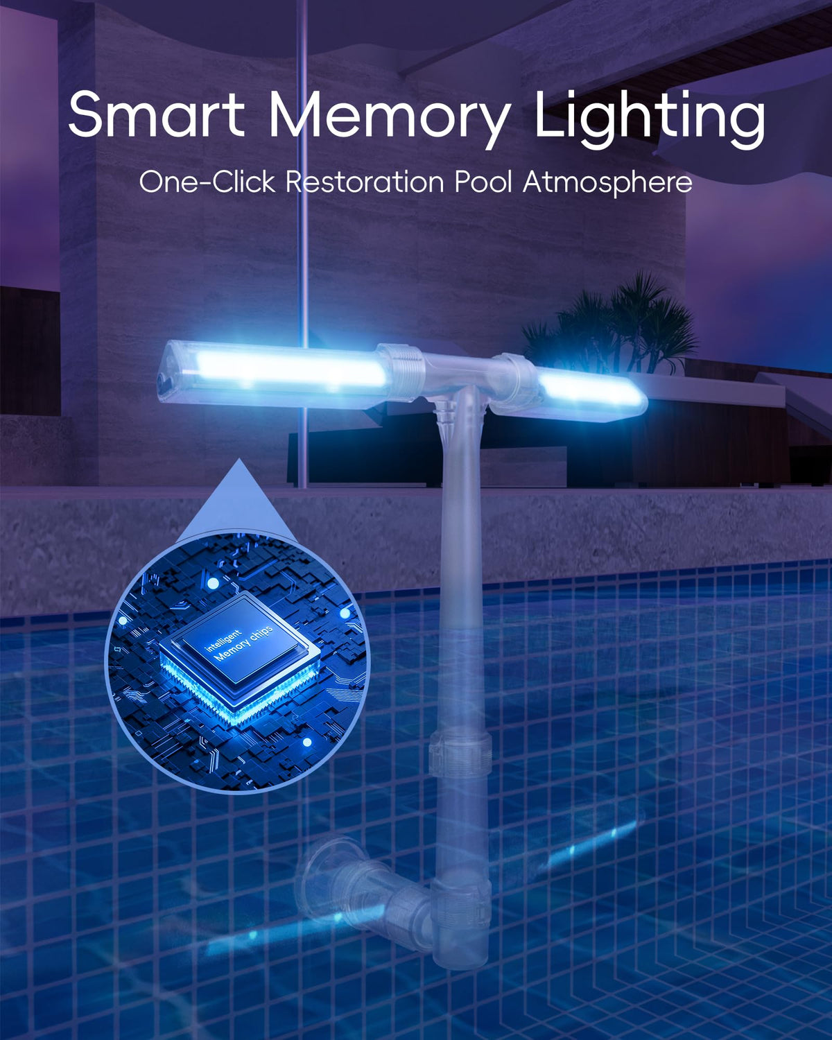 POOLHOUR relaxing water sounds enhance outdoor pool time.