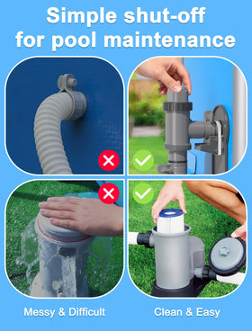 POOLHOUR tight rubber seal and clamp create a reliable leak-proof seal.