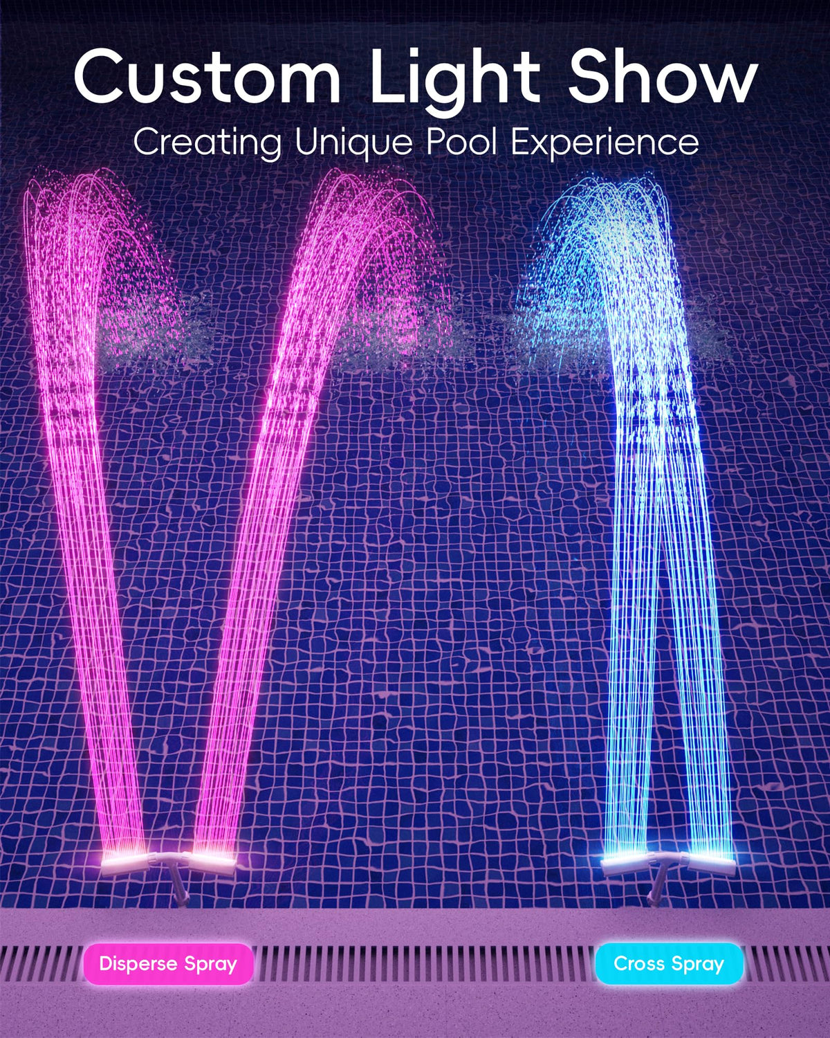 POOLHOUR square-opening control lets you fine-tune waterfall height precisely.