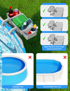POOLHOUR sturdy design with under-basket rod improves stability
