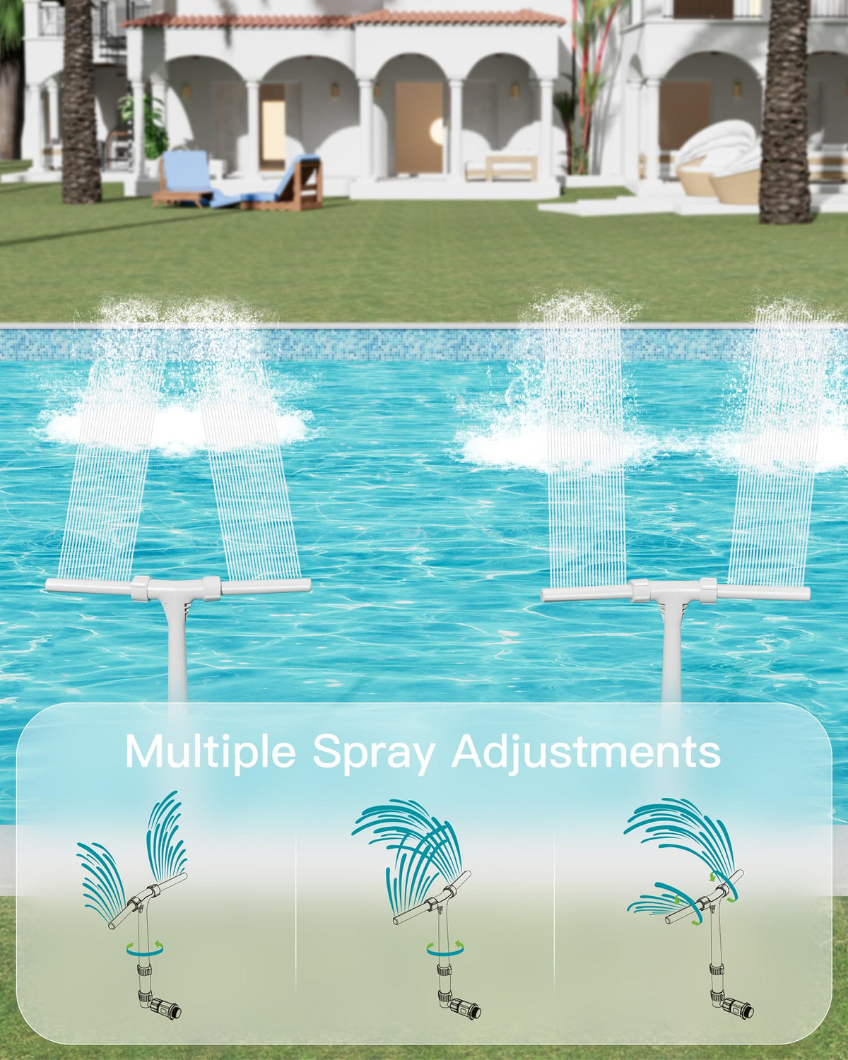 POOLHOUR two adapters enable tool-free setup with many pool systems.