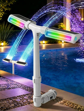 PoolHour Upgrade Height solar fountain demonstrates easy setup for above-ground pools.
