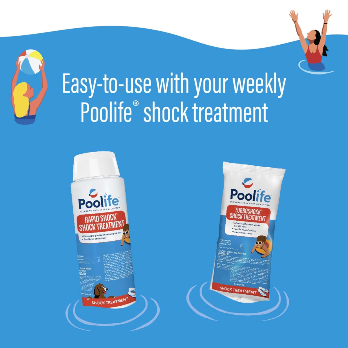 Poolife 3-Inch Cleaning Tablets bag highlights a 25 lb supply for extended pool seasons.