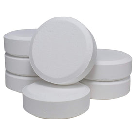 Poolife 3-Inch Cleaning Tablets label emphasizes slow-dissolving action for consistent chlorine.