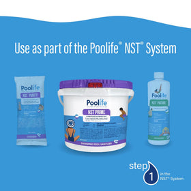 Calcium hypochlorite active ingredient visible in NST Prime tablets.