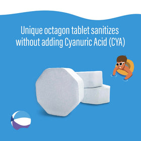 NST Prime tablets dissolving in a skimmer delivering steady sanitation.
