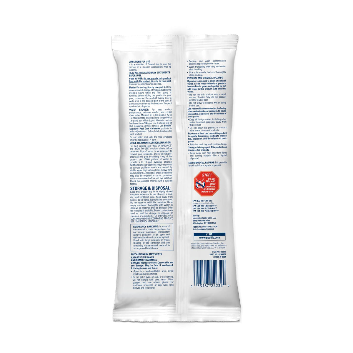 POOLIFE Rapid Shock works on all pool surfaces including vinyl.