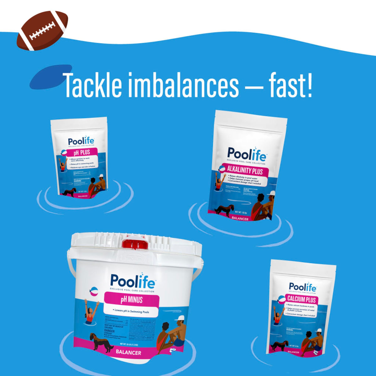 Poolife stabilizer formula achieving ideal 20–50 ppm range in pool water.
