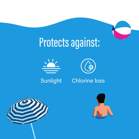 Poolife Stabalizer in action protecting sanitizer against UV with visible water clarity.