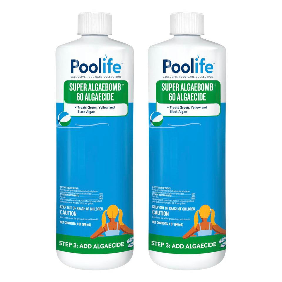 POOLIFE Super Algae Bomb 60 bottle for targeted algae treatment in pools.