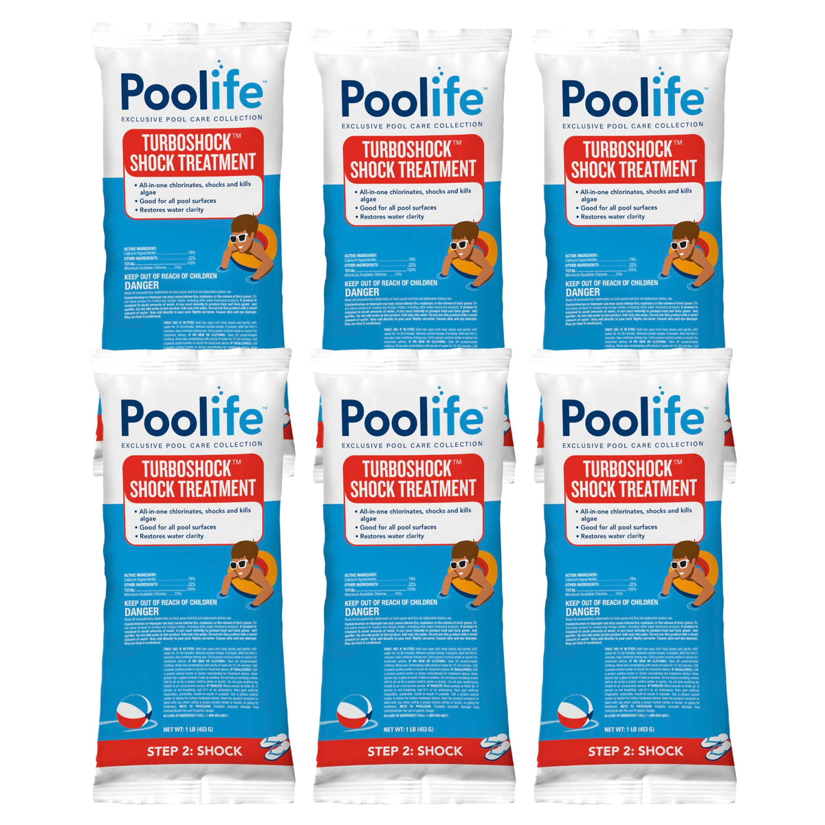 Poolife TurboShock 78% calcium hypochlorite bag for fast pool disinfection.