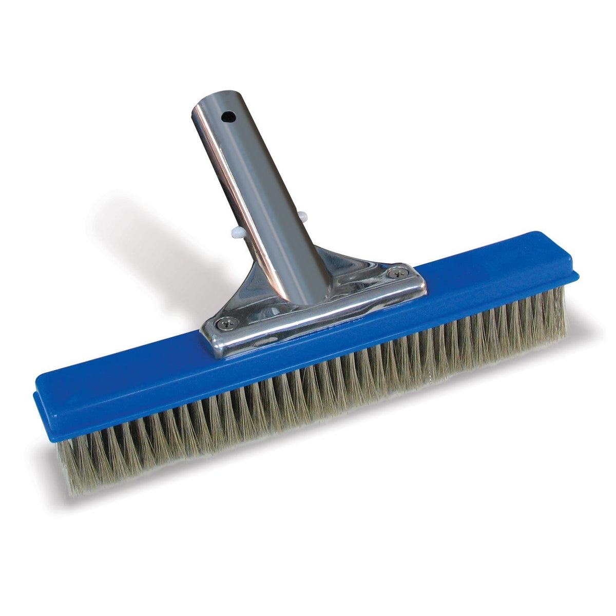 Poolmaster 10-inch stainless steel algae brush removes algae from gunite pool walls