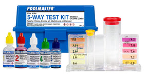Poolmaster 22260 5-Way test kit case keeps tools organized for easy testing.