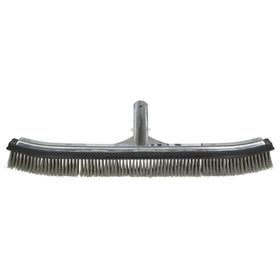 Poolmaster algae brush shows stainless steel bristles removing algae on hard surfaces.