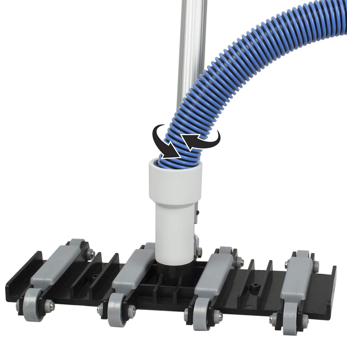 Poolmaster kink-free swivel end helps prevent twists during scrubbing.