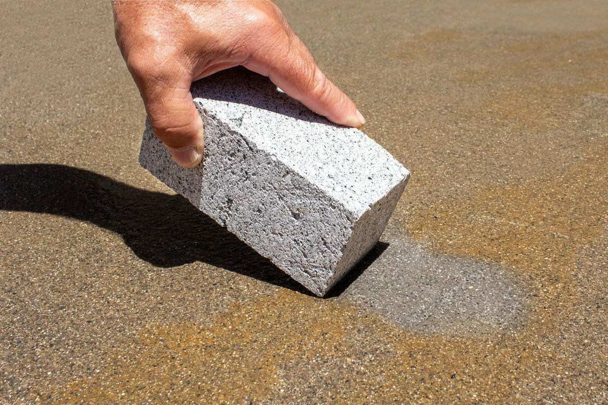 Poolmaster natural pumice material, chemically neutral for safe pool use.