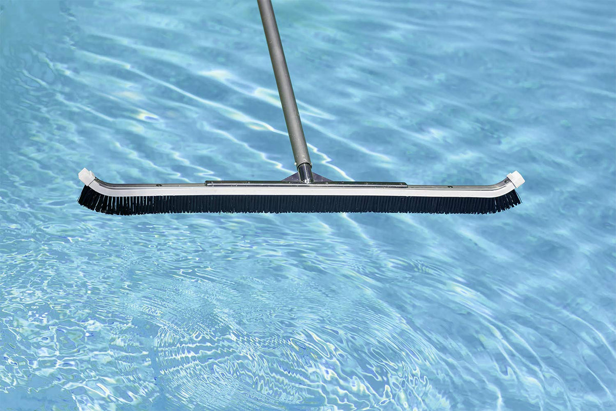 Poolmaster nylon bristles safely clean vinyl fiberglass concrete without scratching
