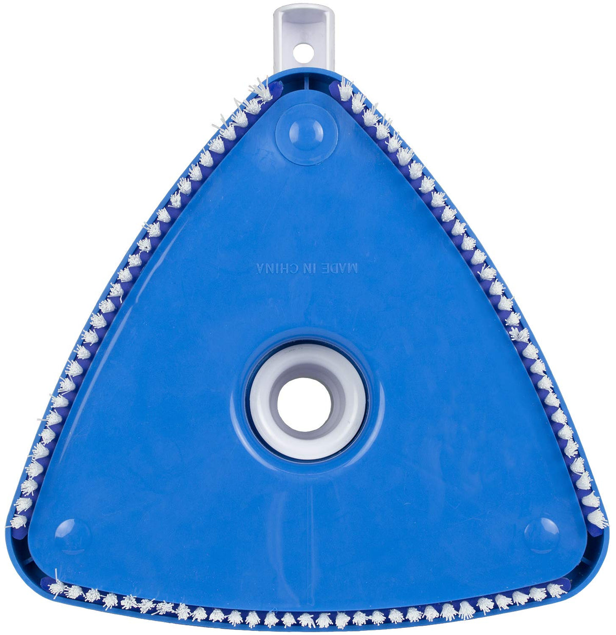 Poolmaster ten-three-eighths-inch-wide head covers more area when cleaning.