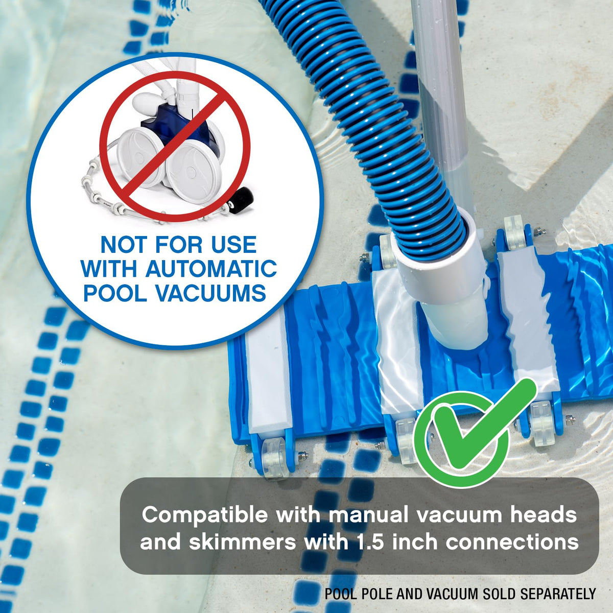 Poolmaster hose with swivel cuff prevents tangles during cleaning