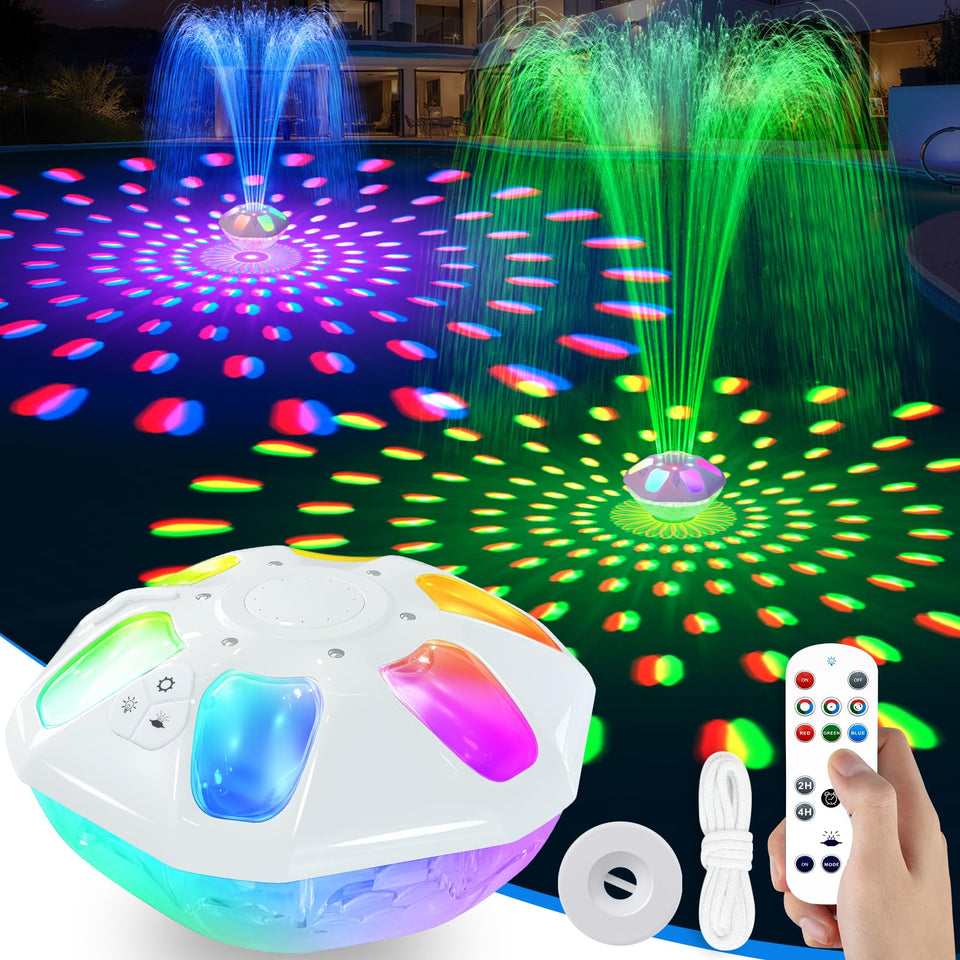 PoolPop 9000mAh pool fountain with remote for easy control and dramatic jets