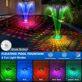 PoolPop floating pool fountain creates a captivating night light show