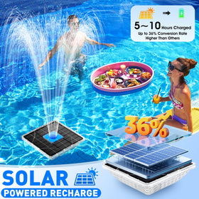 PoolPop nine-point-five-inch fountain sprays tall arcs day and night