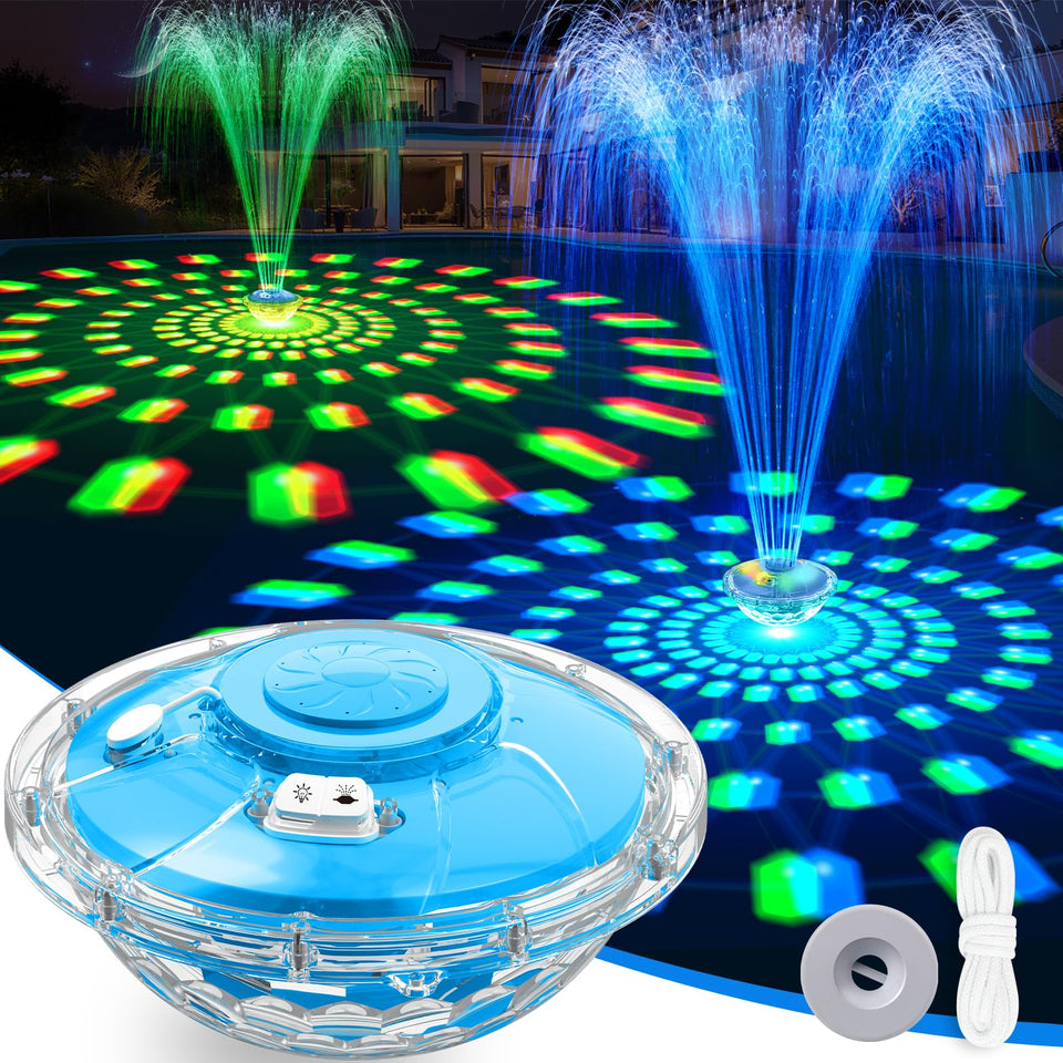 PoolPop upgraded pool fountain 8000mAh for cordless, flexible backyard use.