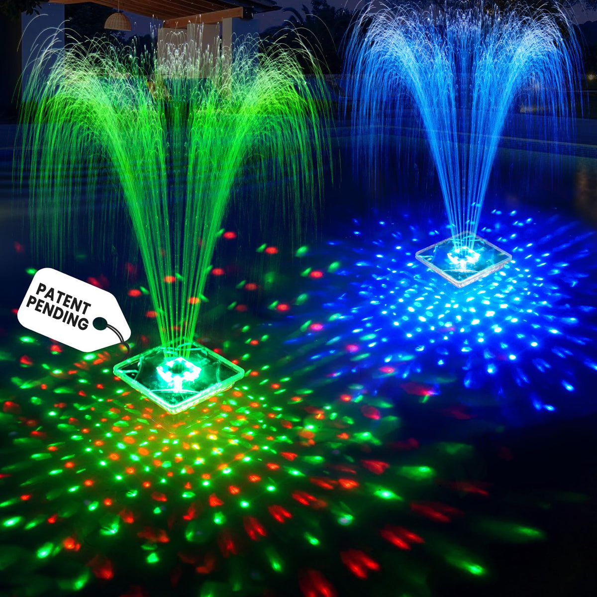 PoolPop upgraded solar pool fountain with lights anchors for stable daytime display