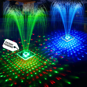 PoolPop upgraded solar pool fountain with lights anchors for stable daytime display