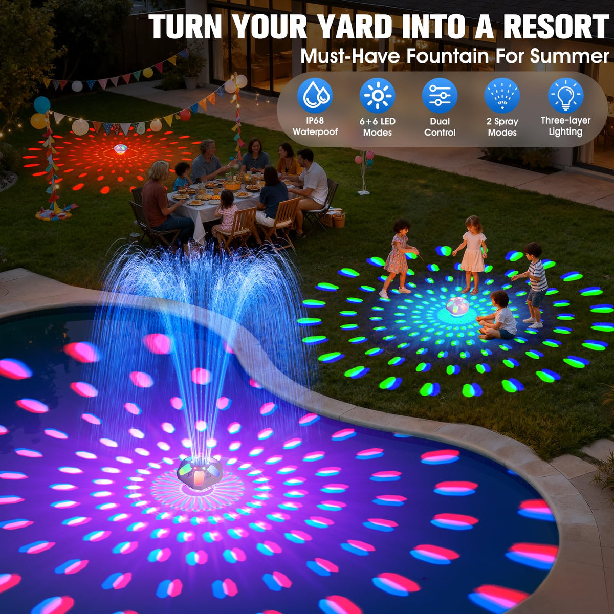 PoolPop water feature delivering dynamic splashes and ambience