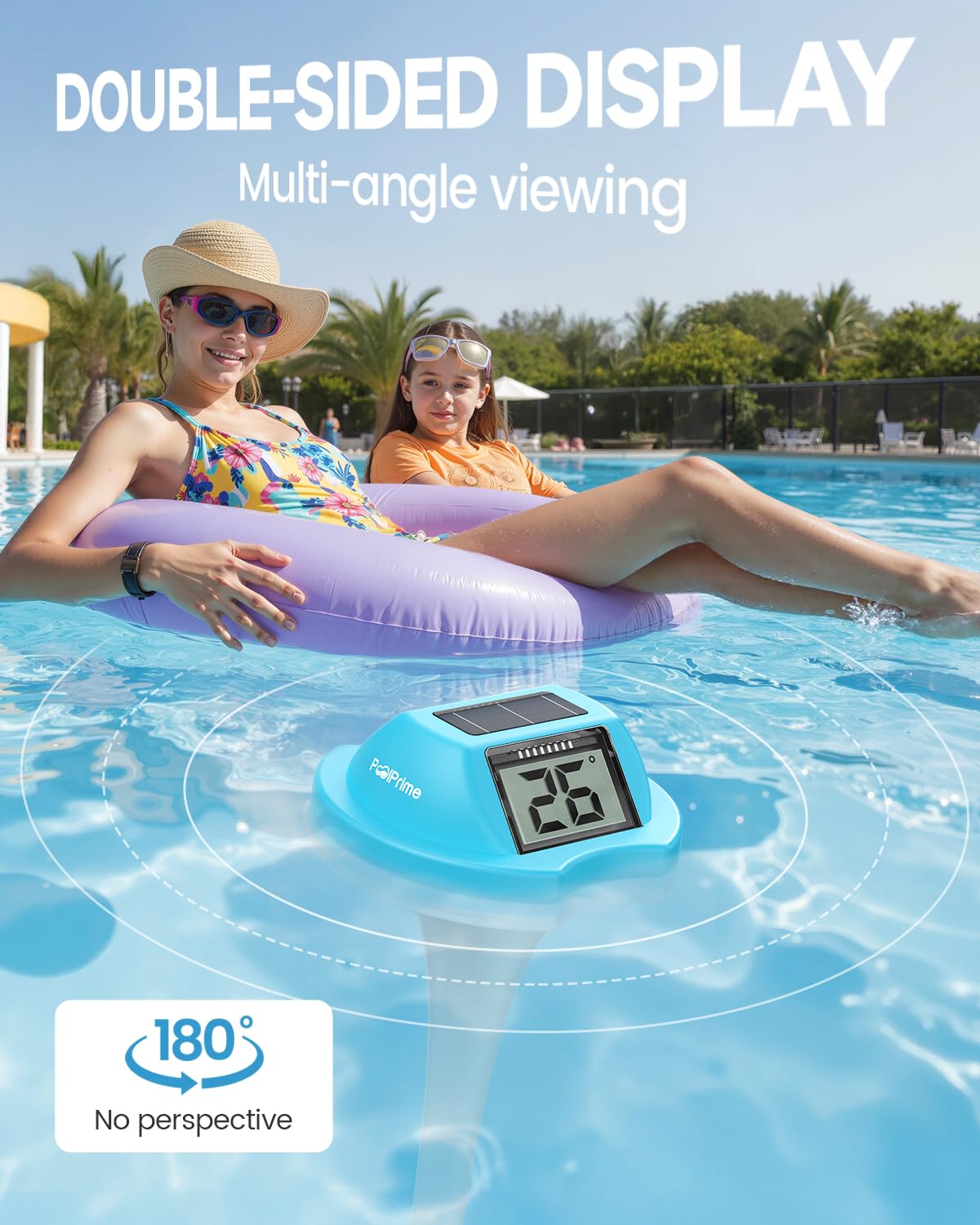 PoolPrime glare-free viewing from any angle at the poolside.
