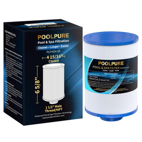 POOLPURE 4CH-23 filter front view for quick, easy replacement in compatible spa systems.