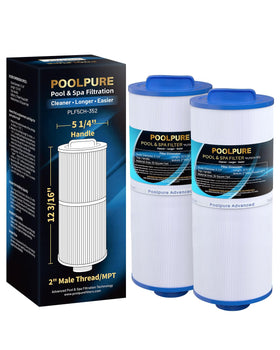 POOLPURE 5CH-352 spa filter front view with easy-grip handle for quick installation.