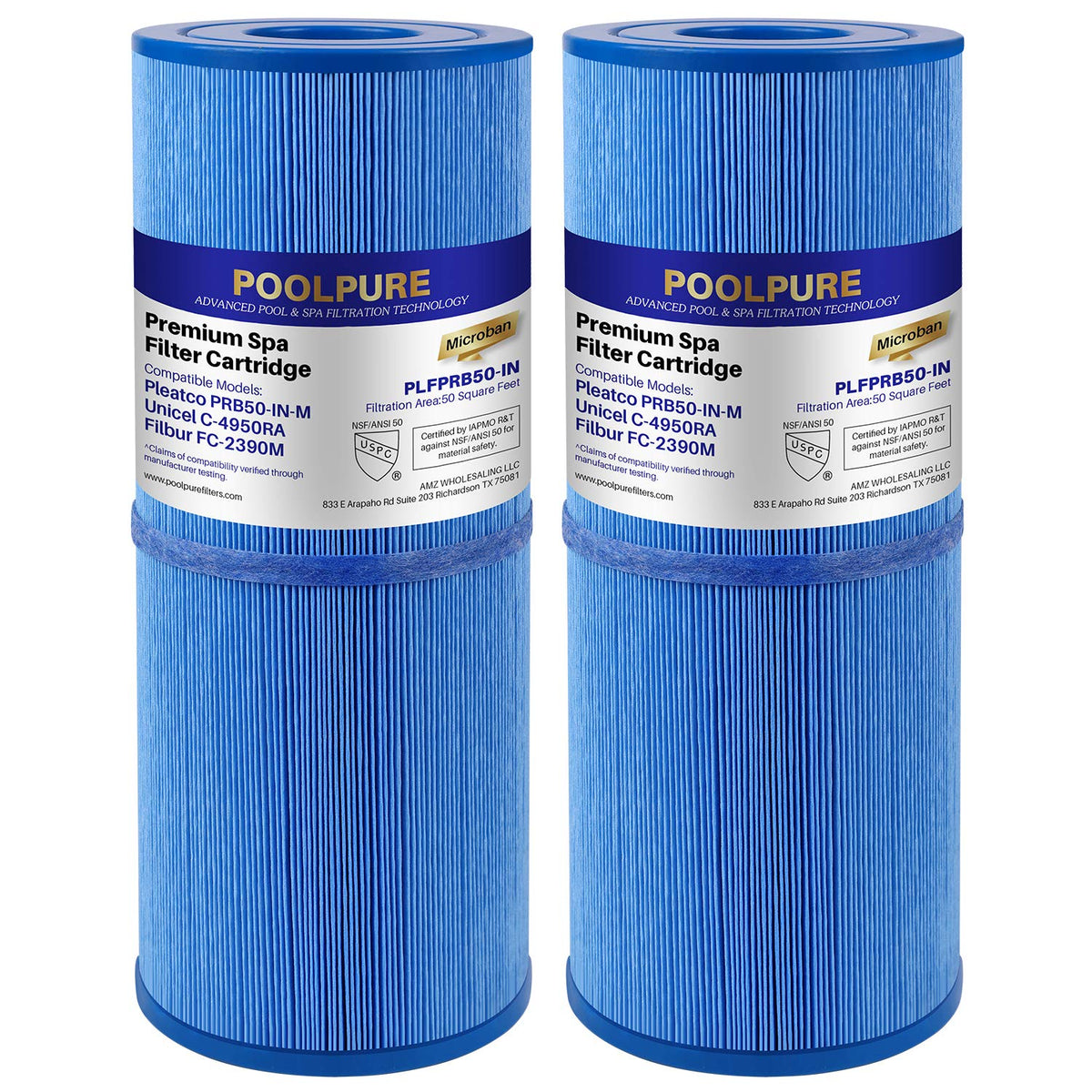 POOLPURE antimicrobial spa filter pack improves water clarity for a cleaner soak.