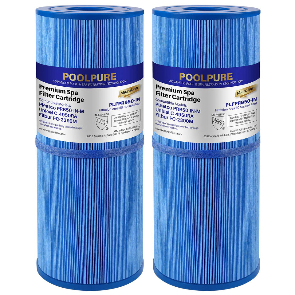 POOLPURE antimicrobial spa filter pack improves water clarity for a cleaner soak.