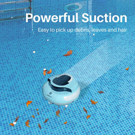 PoolPure Aquaguard SE II cordless cleaner cleaning a pool in action.