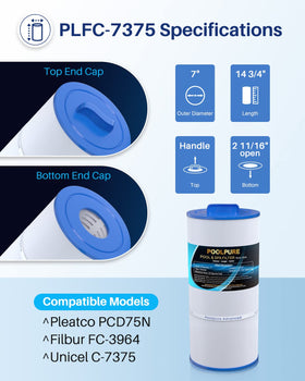 POOLPURE C-7375 spa filter grip handle enables easy installation and removal