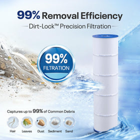 POOLPURE C-7459 50-micron filtration improves removal of fine particles for sparkling water
